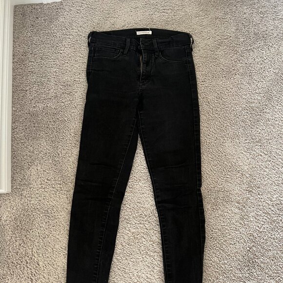 Levi's 720 High Rise Super Skinny Black Jeans W27 L28 - Picture 1 of 4